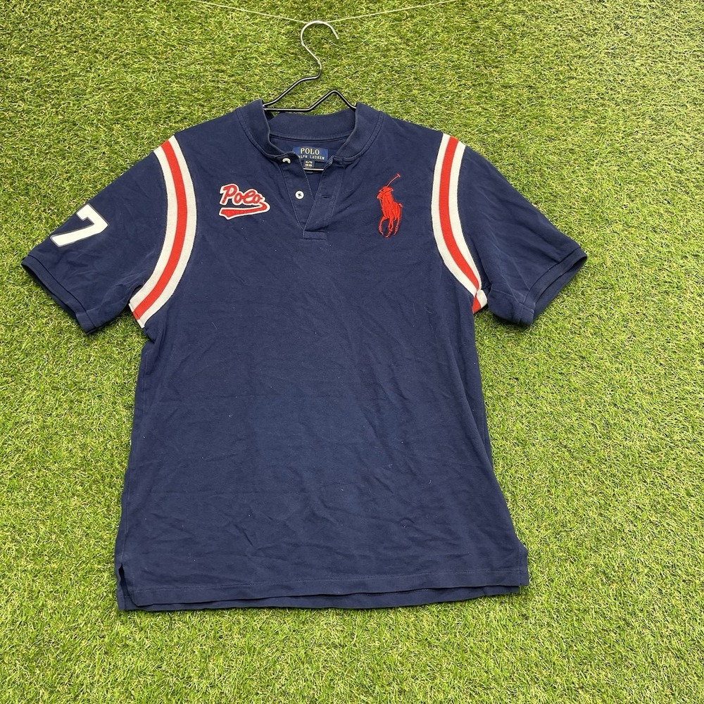Polo Ralph Lauren Shirt Youth XL 18-20 Streetwear Big Pony y2k Preppy 2000s Blue